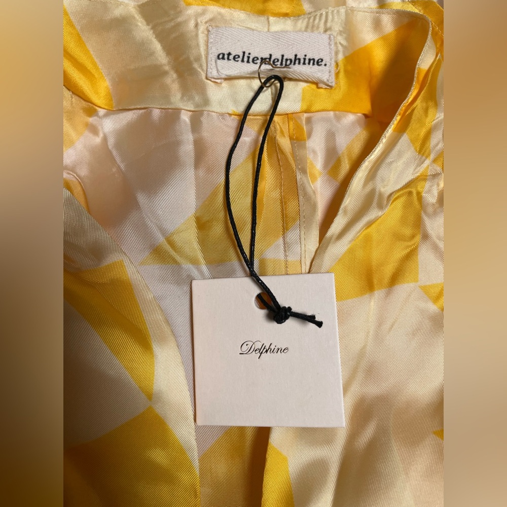 ATELIER DELPHINE Saskia Luxe Butter Jumpsuit Mid Century Print Silky Cupro L NWT - Picture 11 of 16